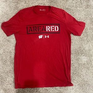 Badgers Under Armour Area Red Short Sleeve Tee (Small)